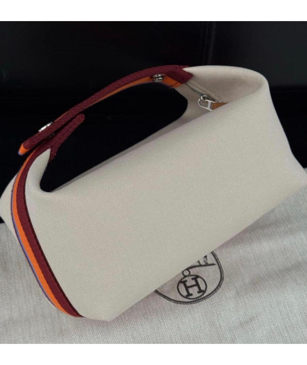 HERMES Бежевая хлопковая косметичка, фото 3