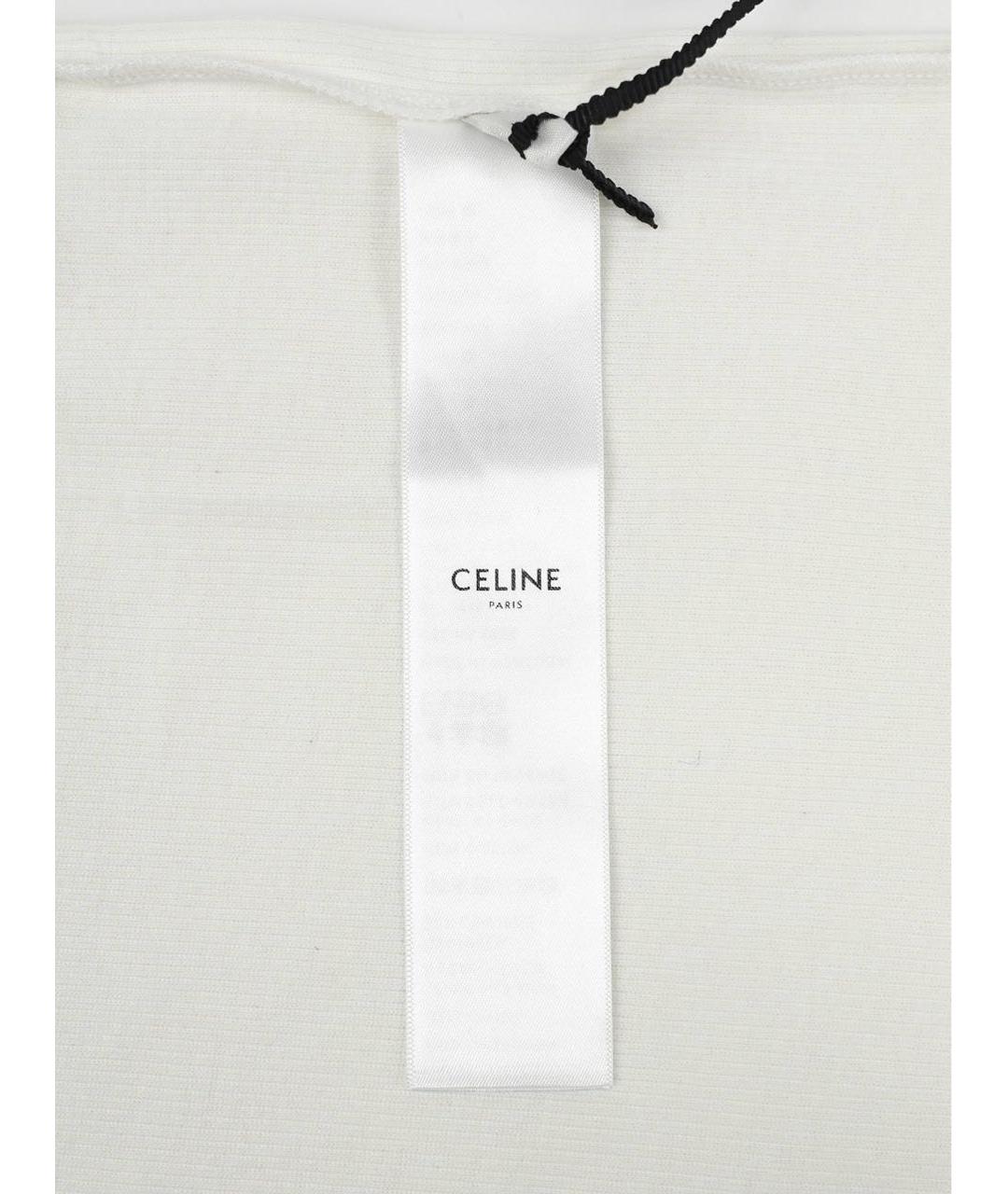 CELINE Белая хлопковая майка, фото 8