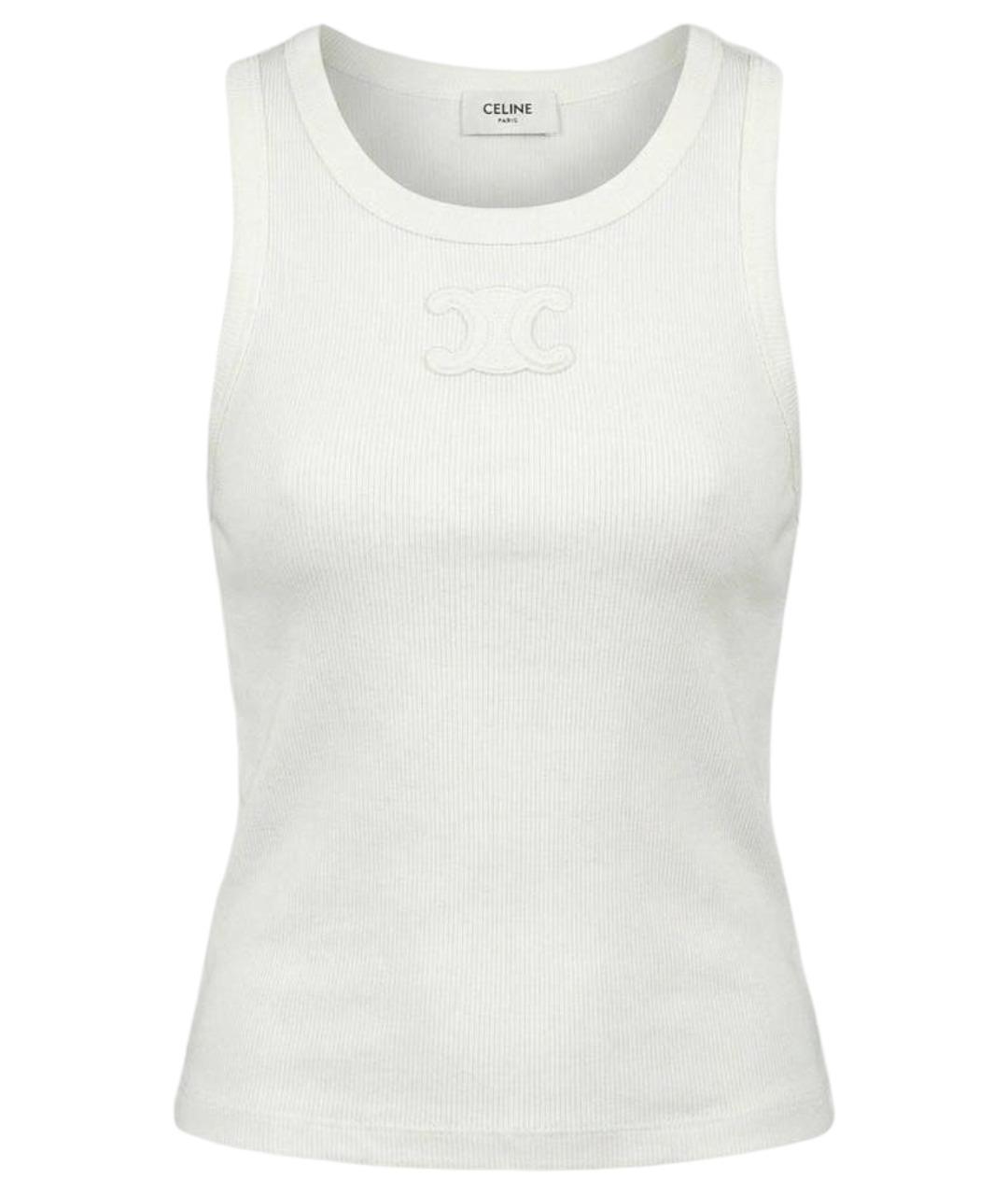 CELINE Белая хлопковая майка, фото 1