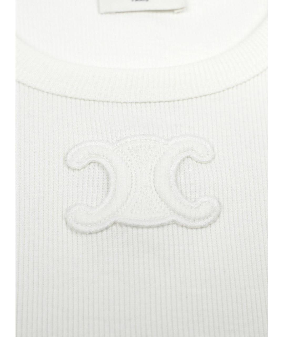 CELINE Белая хлопковая майка, фото 4