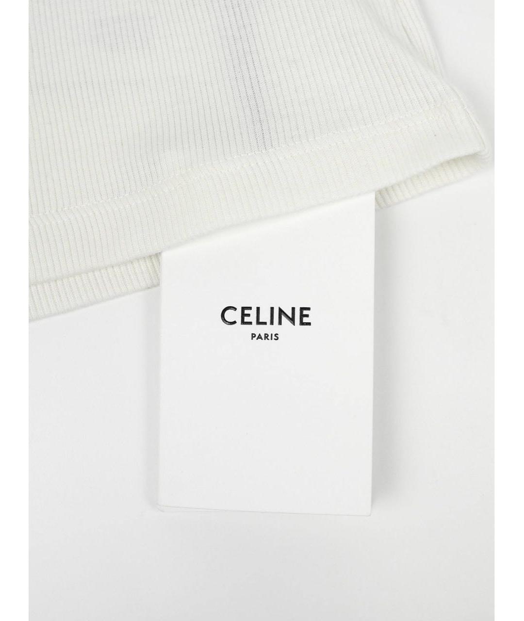 CELINE Белая хлопковая майка, фото 6