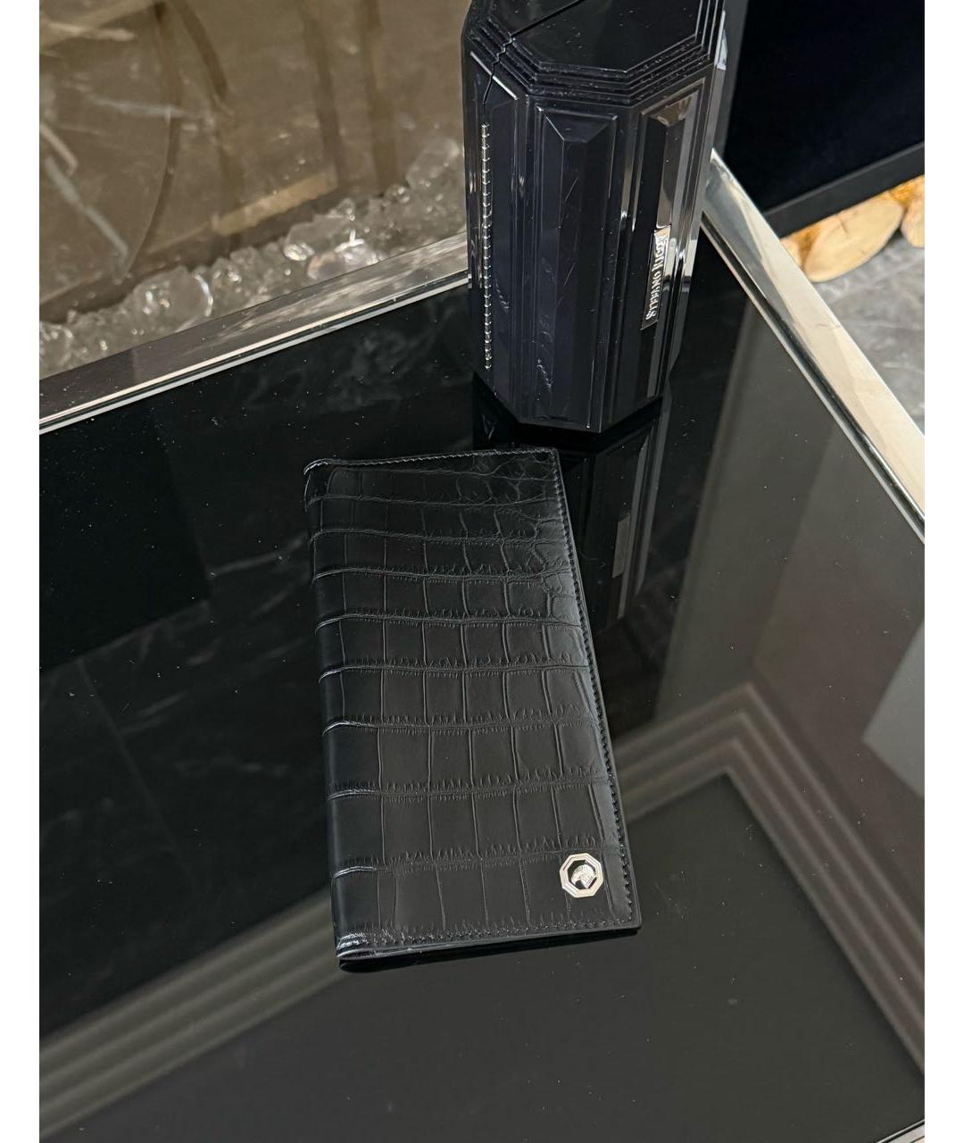 STEFANO RICCI Черный кошелек из экзотической кожи, фото 7