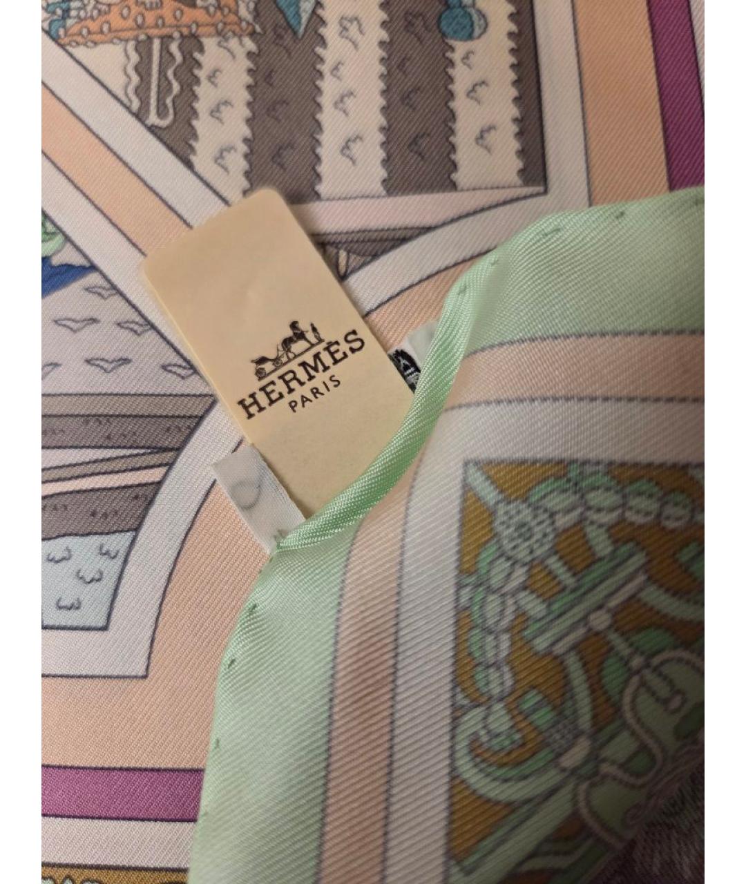 HERMES Мульти шелковый платок, фото 4