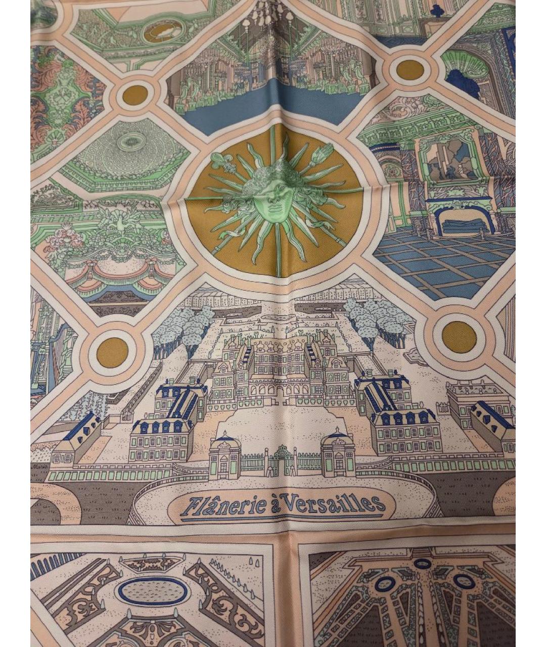 HERMES Мульти шелковый платок, фото 6