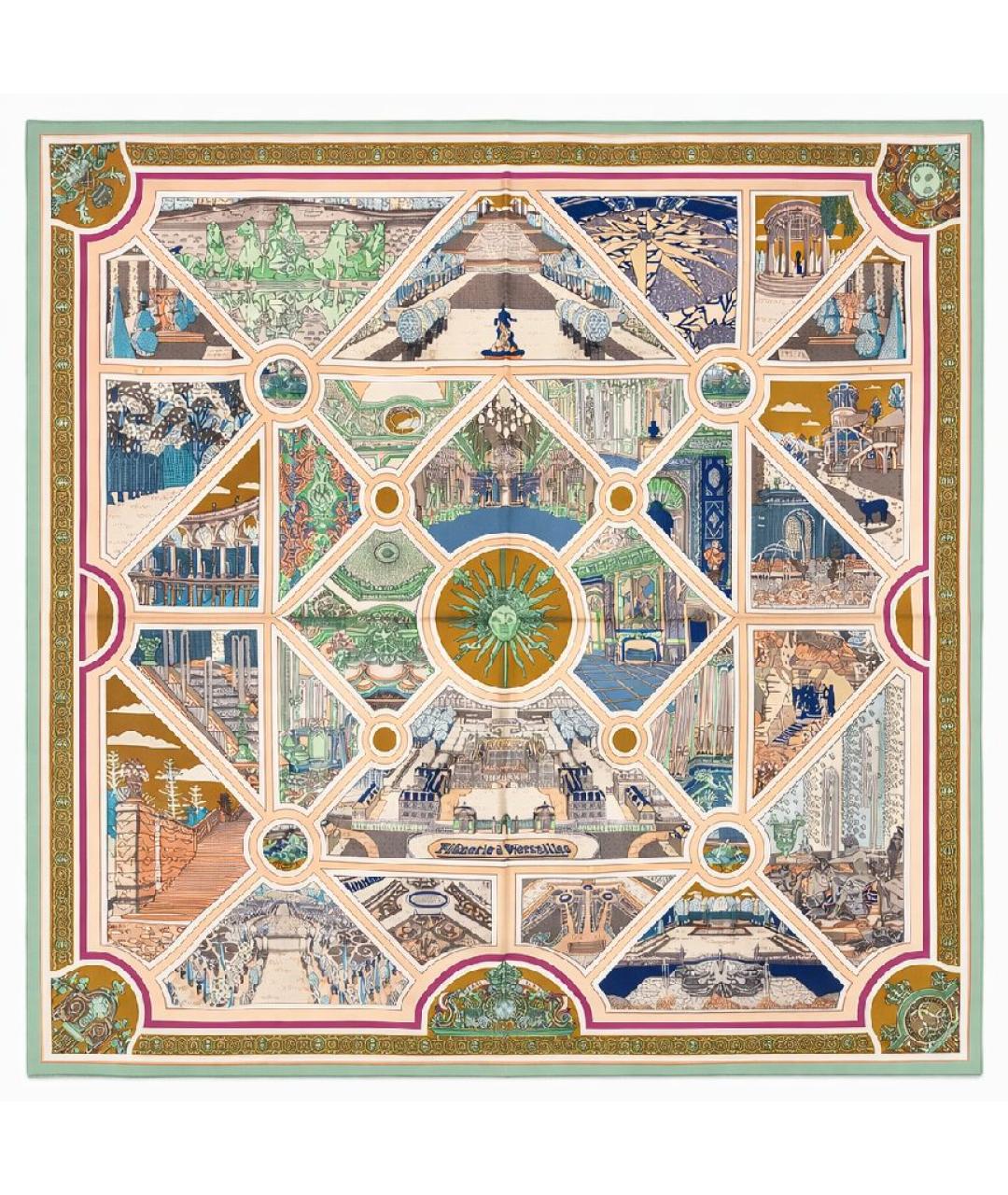 HERMES Мульти шелковый платок, фото 7