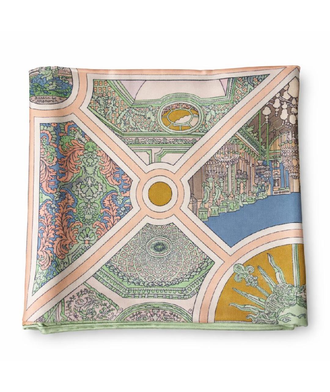 HERMES Мульти шелковый платок, фото 2