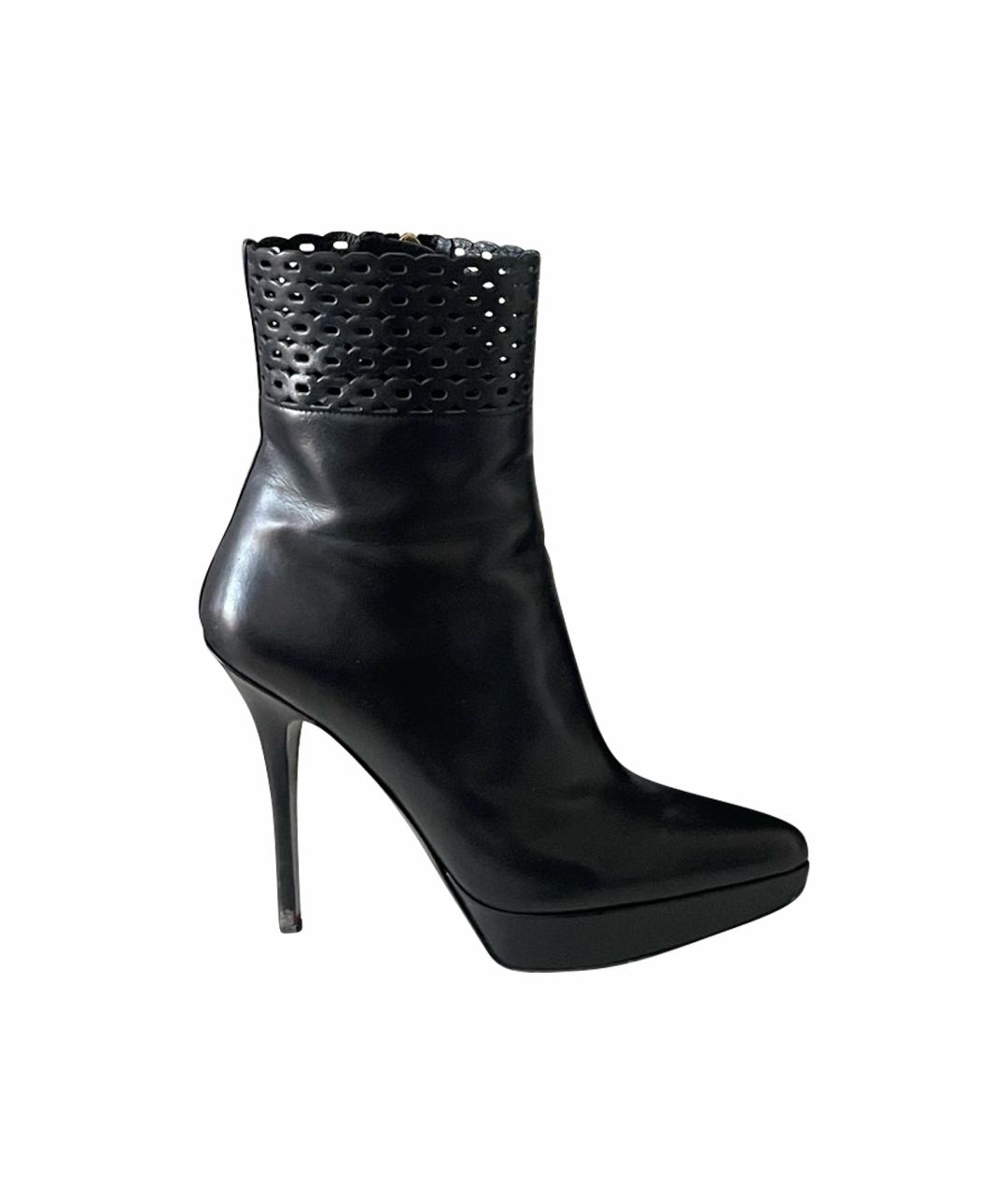 SAINT LAURENT Черные кожаные ботильоны, фото 1