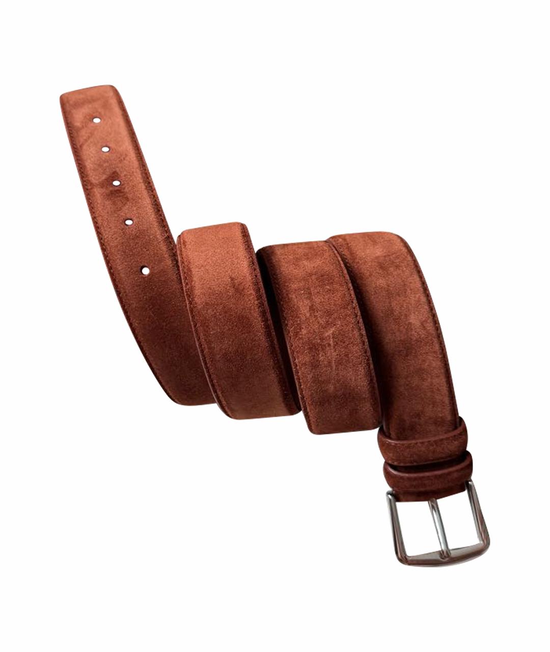 LORO PIANA Бордовый замшевый ремень, фото 1