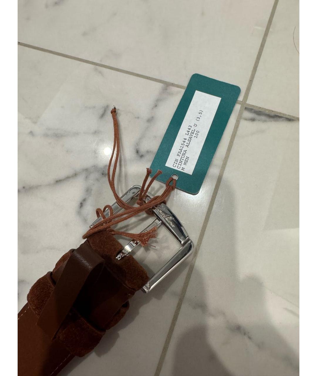 LORO PIANA Бордовый замшевый ремень, фото 8