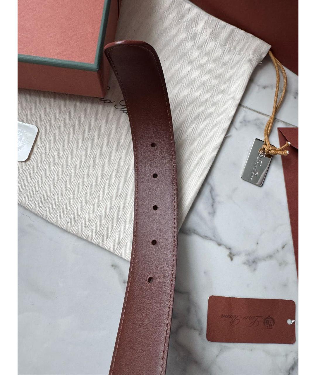 LORO PIANA Бордовый замшевый ремень, фото 2
