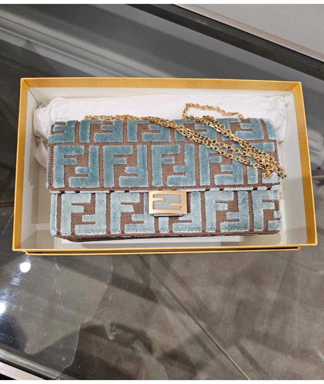 FENDI Голубая сумка через плечо, фото 5