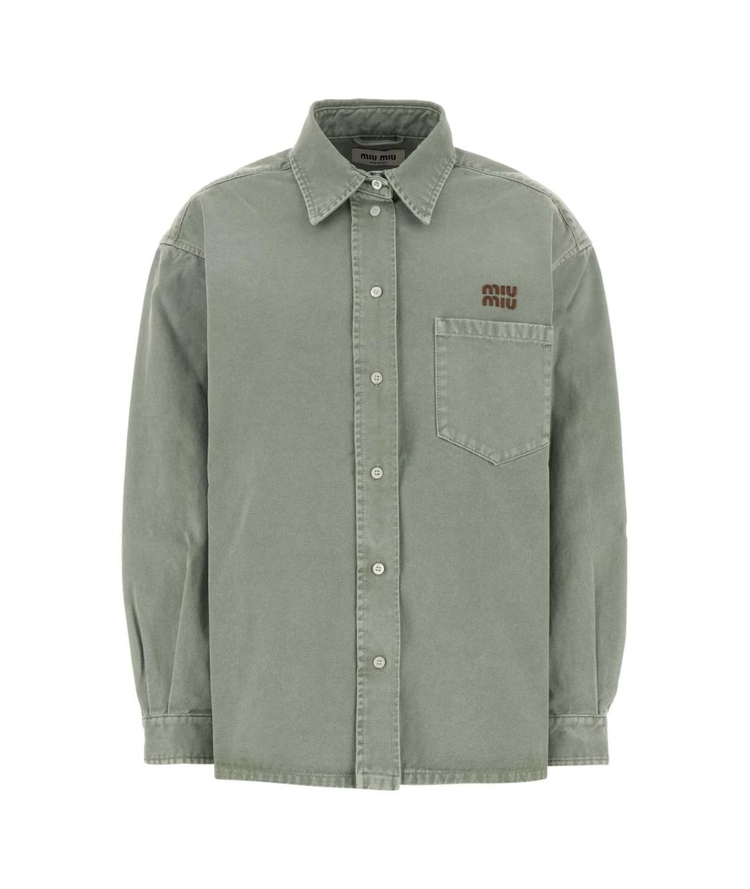 MIU MIU Зеленая хлопковая рубашка, фото 1
