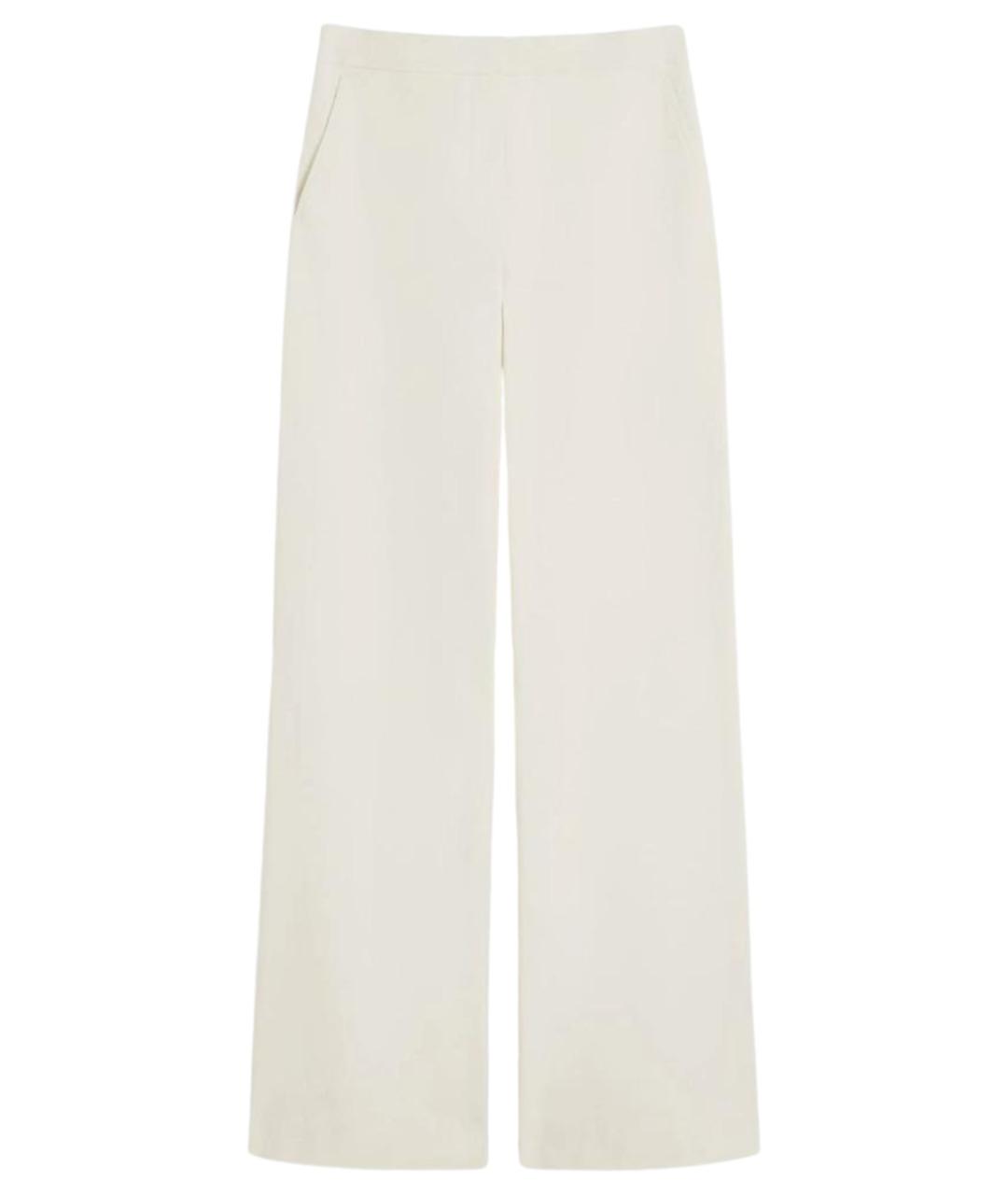 MAX MARA Белые хлопковые прямые брюки, фото 1