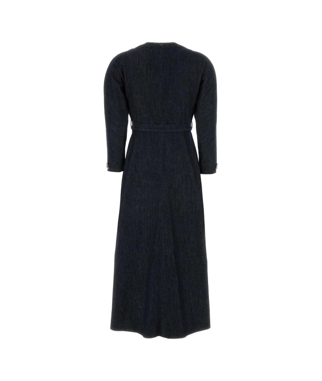 'S MAX MARA Темно-синее хлопковое повседневное платье, фото 2
