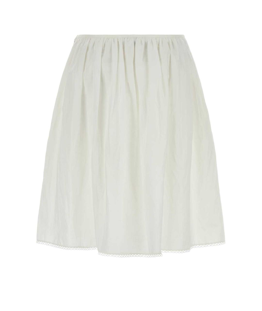 MIU MIU Белая хлопковая юбка миди, фото 2