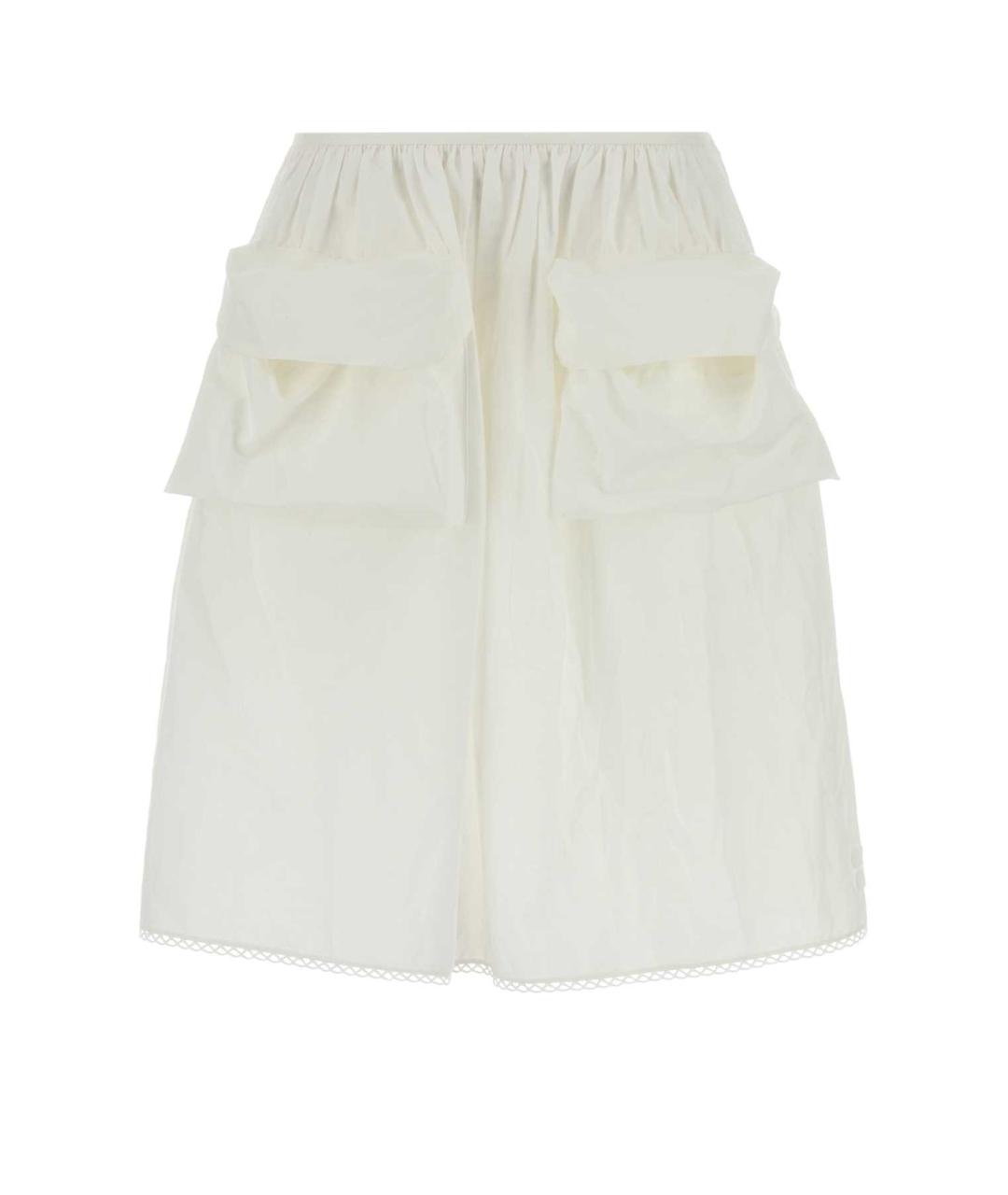 MIU MIU Белая хлопковая юбка миди, фото 1