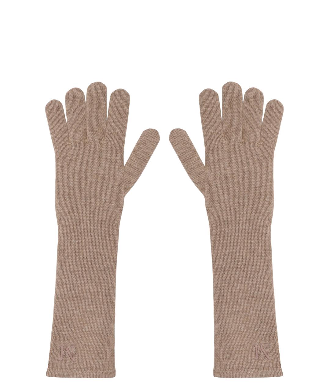 MAX MARA Бежевые кашемировые перчатки, фото 2