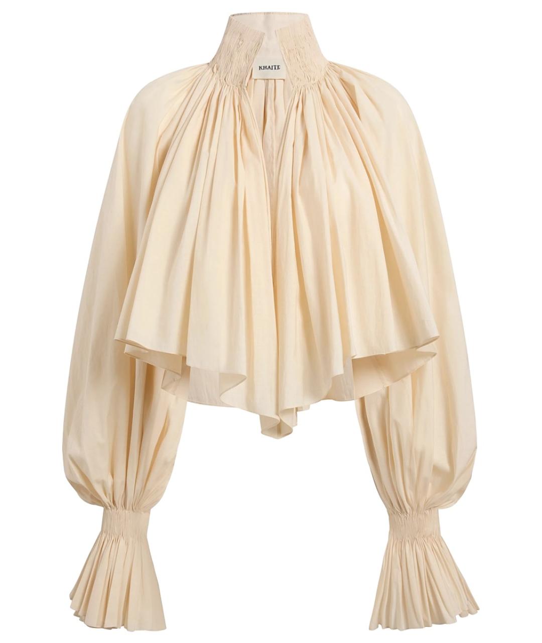KHAITE Бежевая хлопковая блузы, фото 1