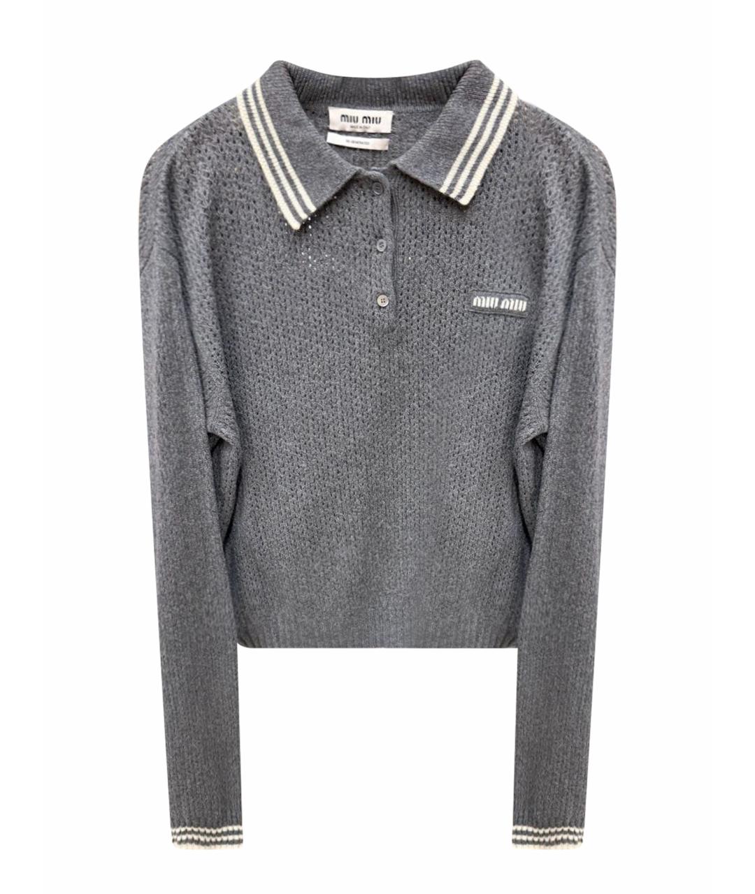 MIU MIU Серый шерстяной джемпер / свитер, фото 1