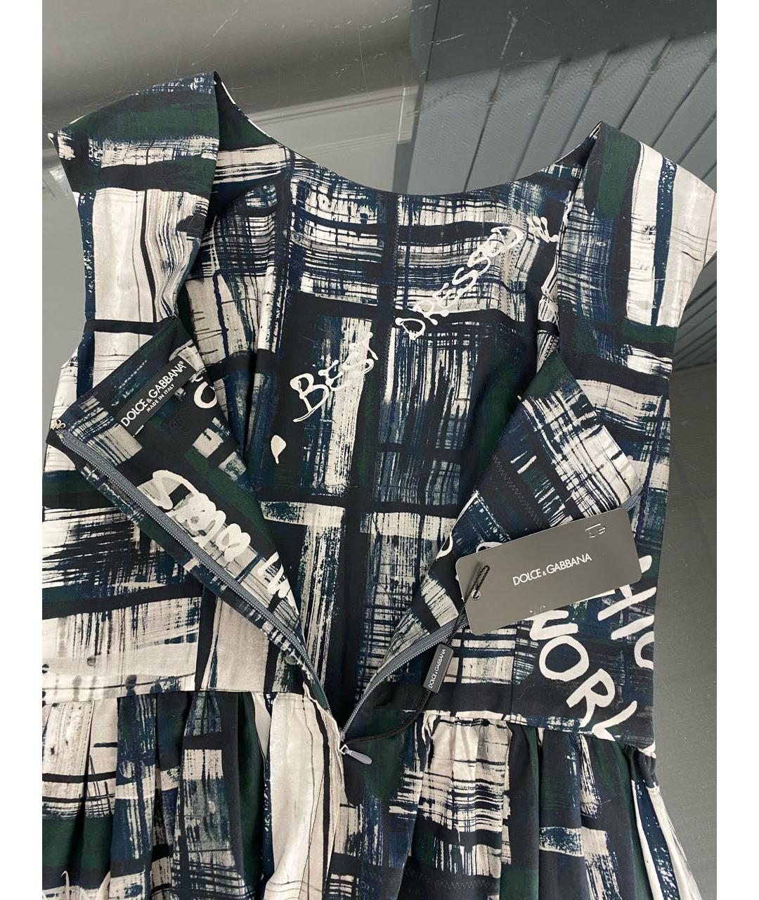 DOLCE&GABBANA Черное хлопковое повседневное платье, фото 3