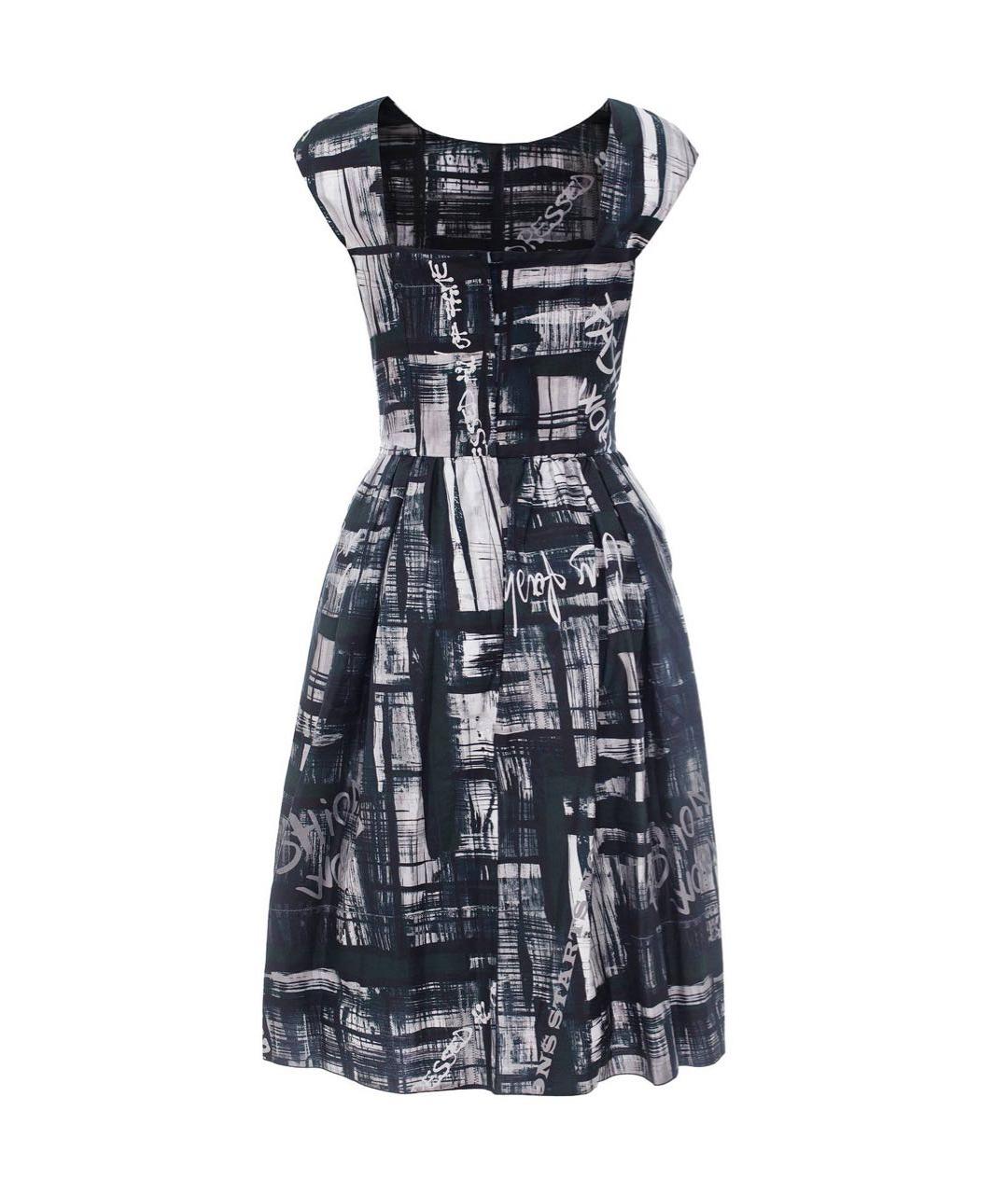 DOLCE&GABBANA Черное хлопковое повседневное платье, фото 2