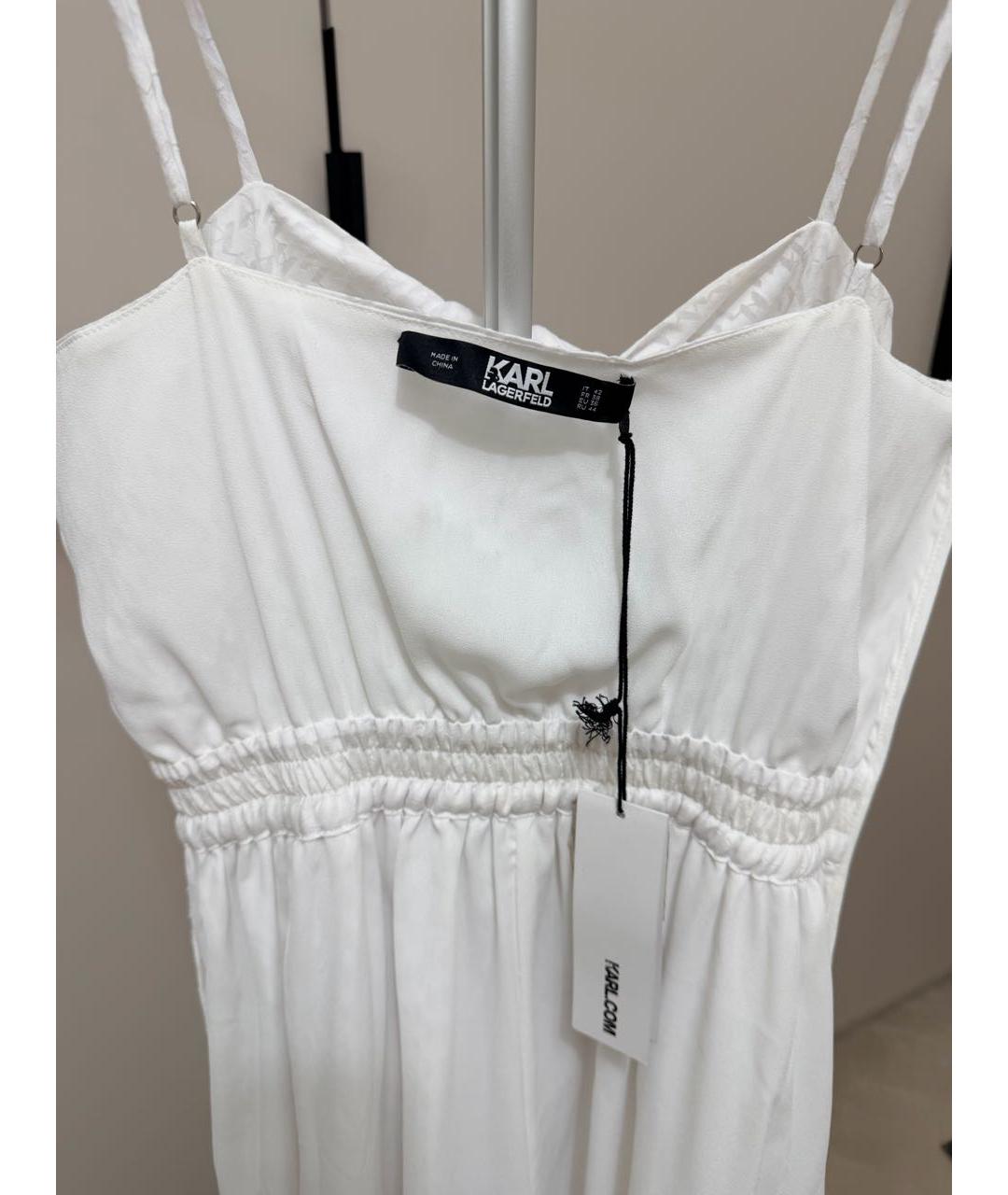KARL LAGERFELD Белый полиэстеровый сарафан, фото 3