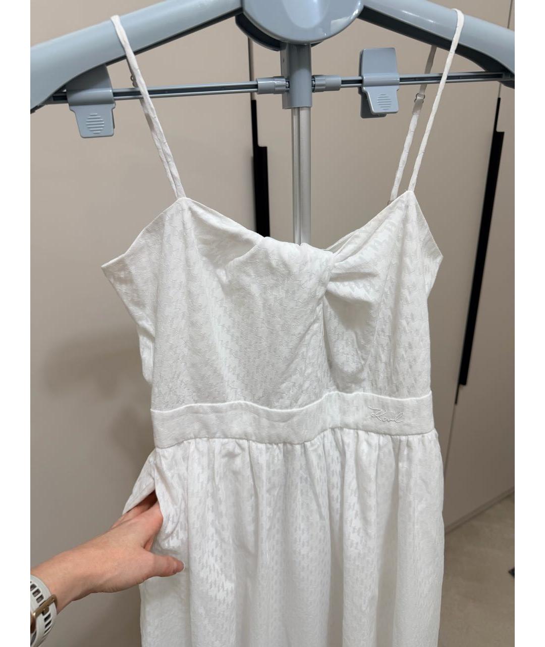 KARL LAGERFELD Белый полиэстеровый сарафан, фото 7