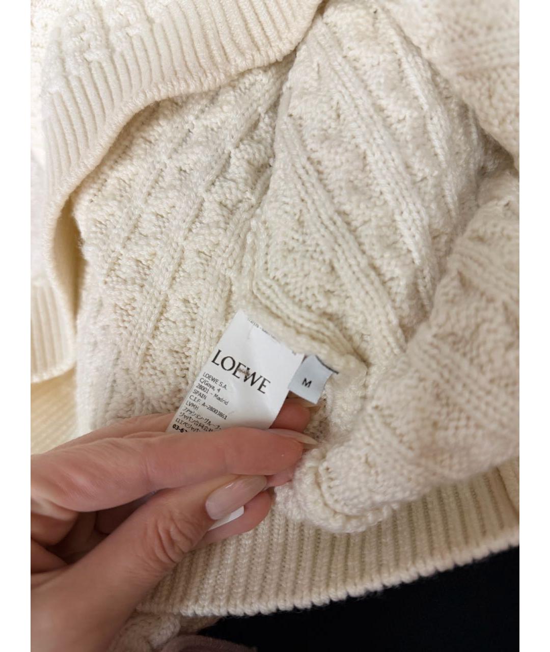 LOEWE Бежевый шерстяной джемпер / свитер, фото 3