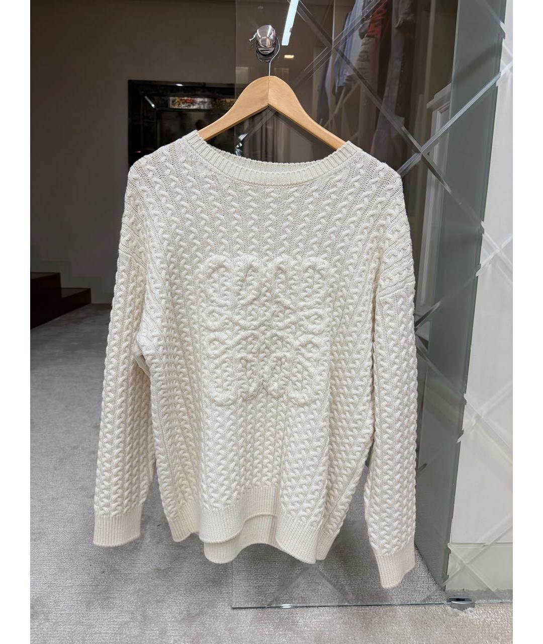 LOEWE Бежевый шерстяной джемпер / свитер, фото 4