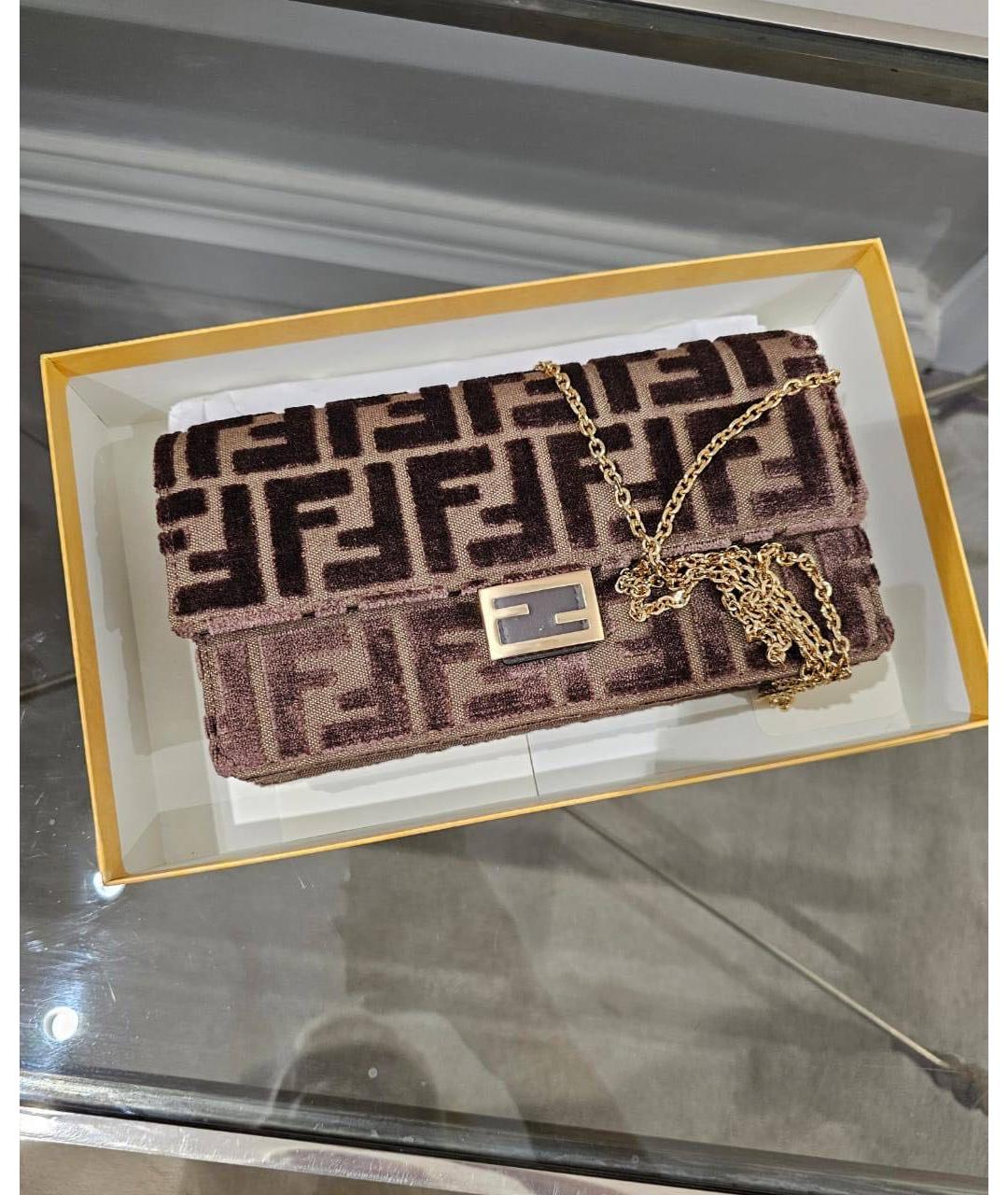 FENDI Коричневая сумка через плечо, фото 5