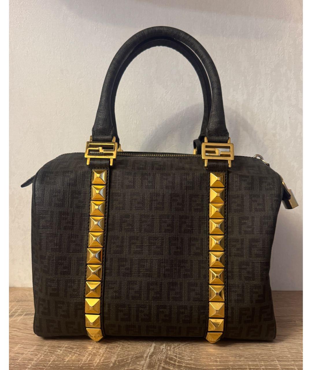 FENDI Черная сумка с короткими ручками, фото 2