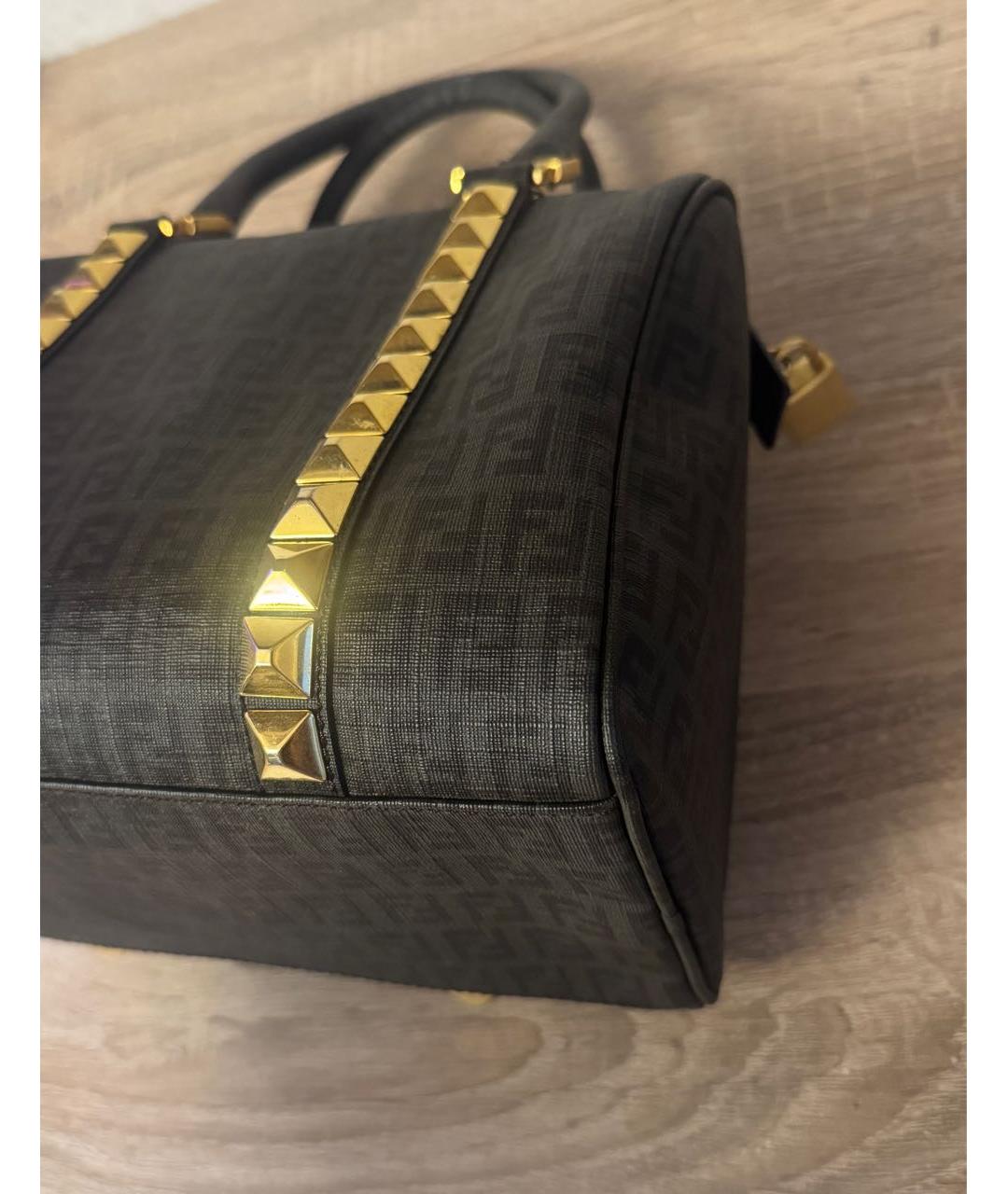 FENDI Черная сумка с короткими ручками, фото 5