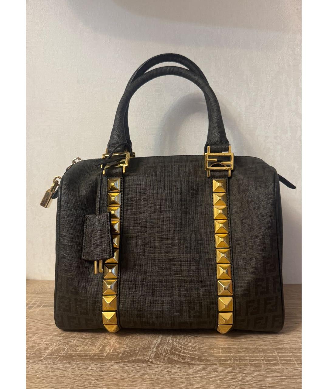 FENDI Черная сумка с короткими ручками, фото 9