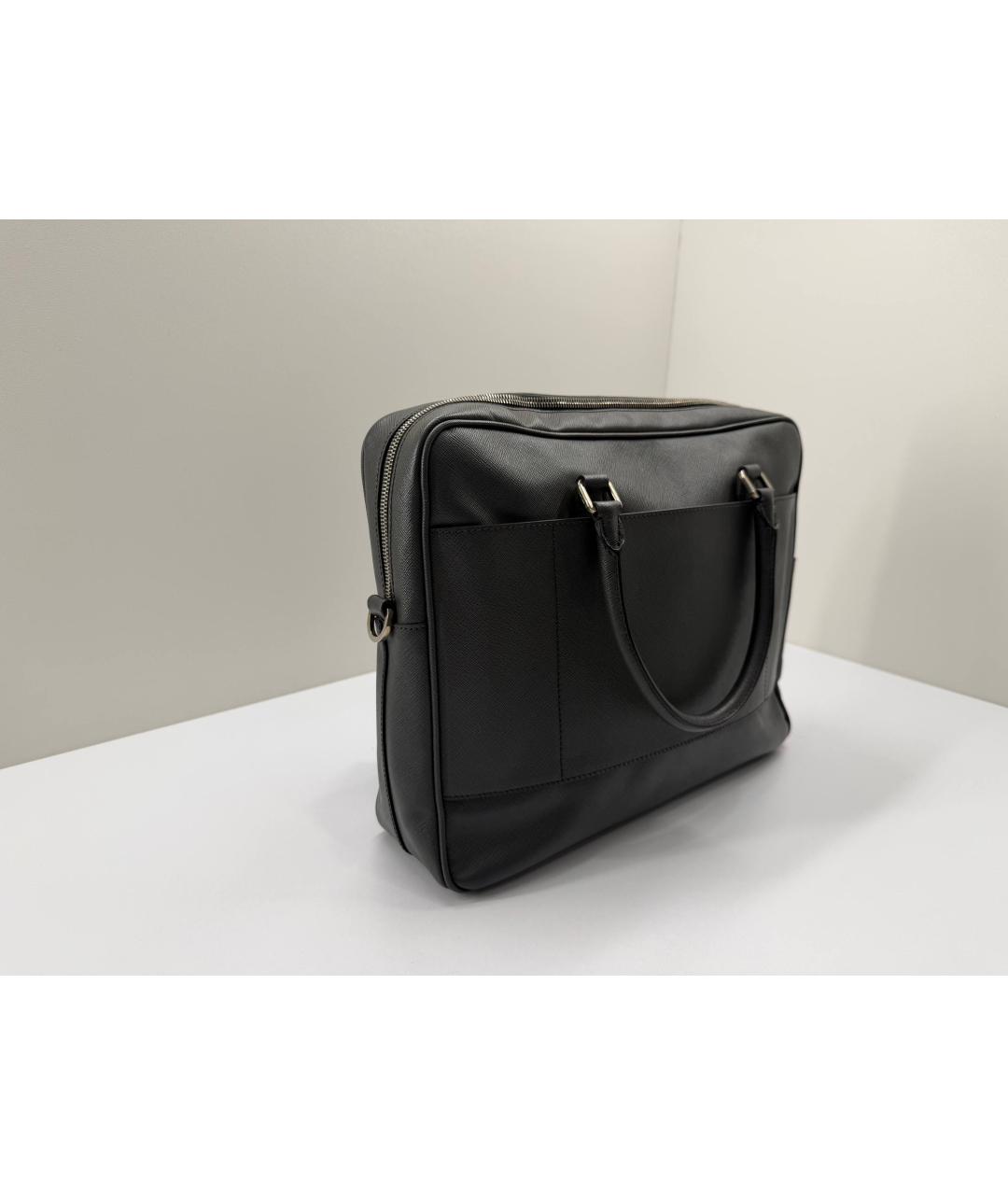 PRADA Черный кожаный портфель, фото 8