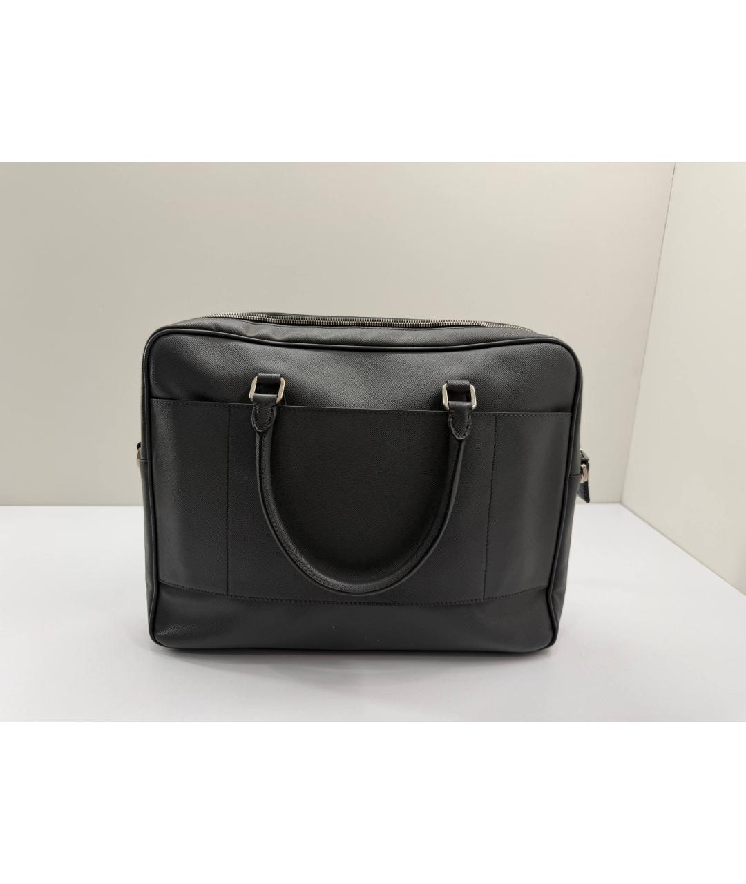 PRADA Черный кожаный портфель, фото 7