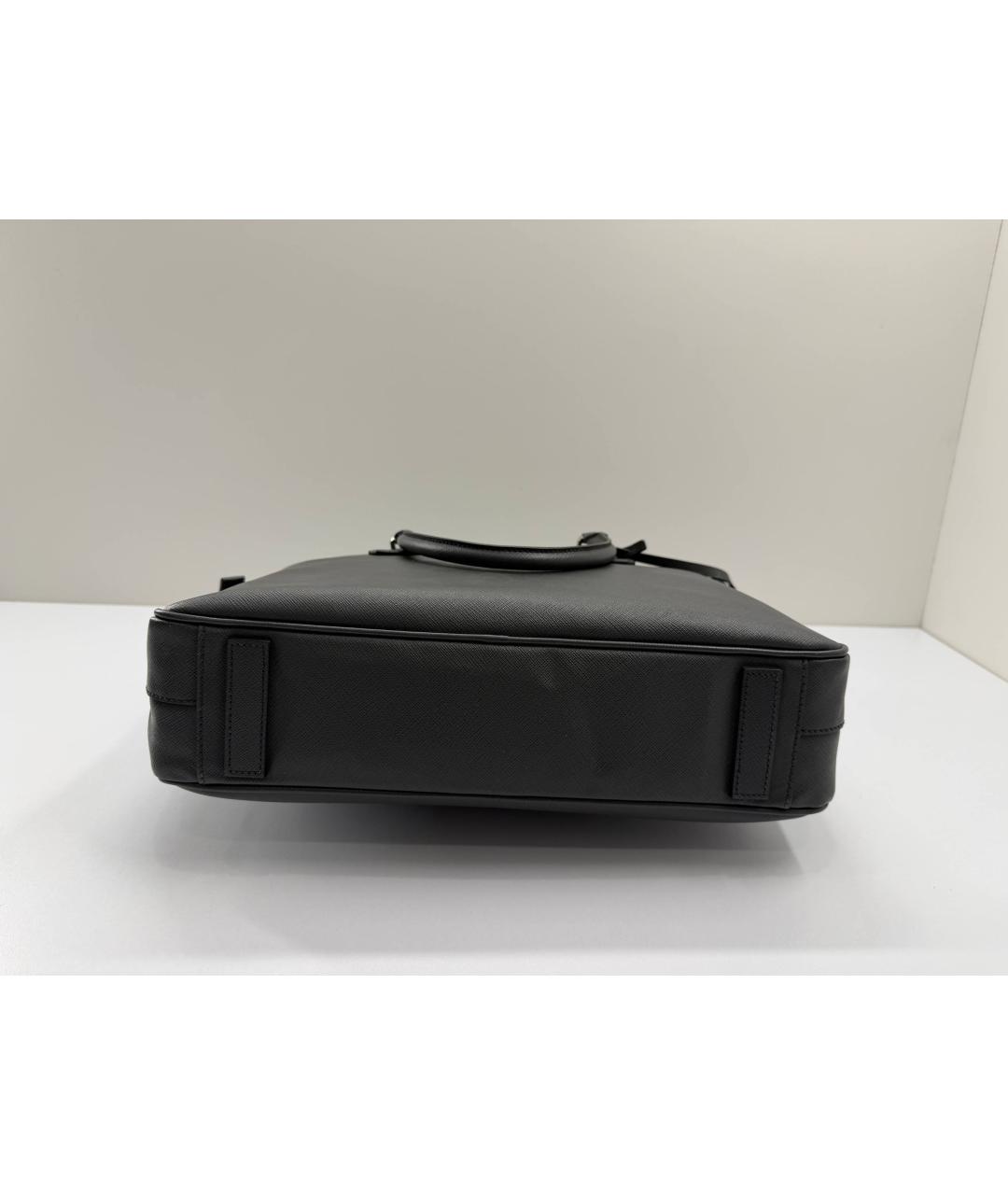 PRADA Черный кожаный портфель, фото 10