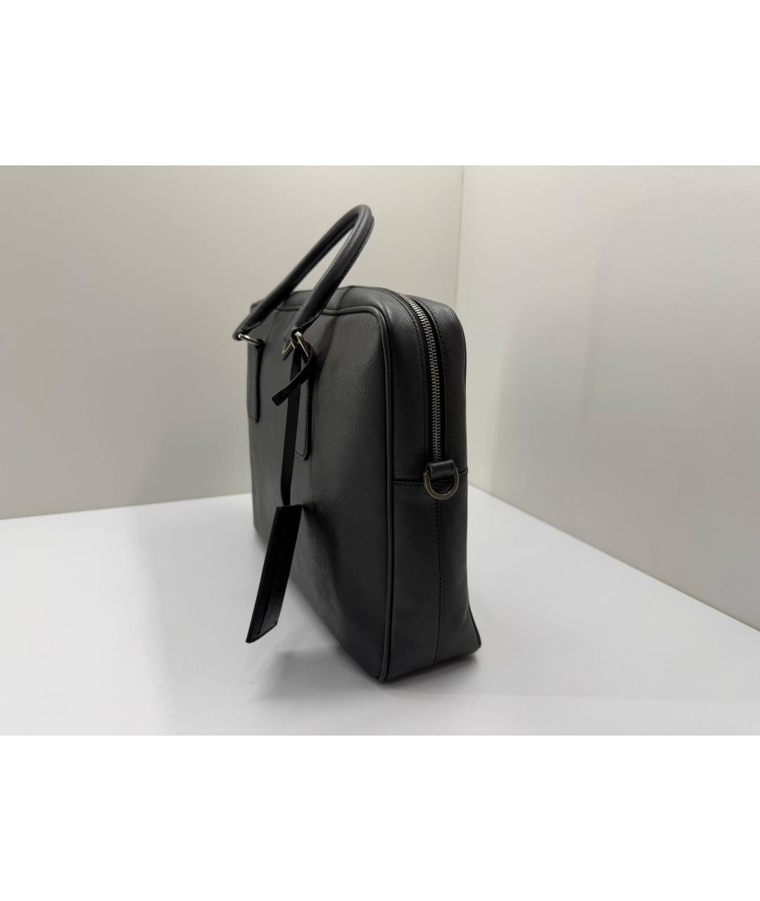PRADA Черный кожаный портфель, фото 5
