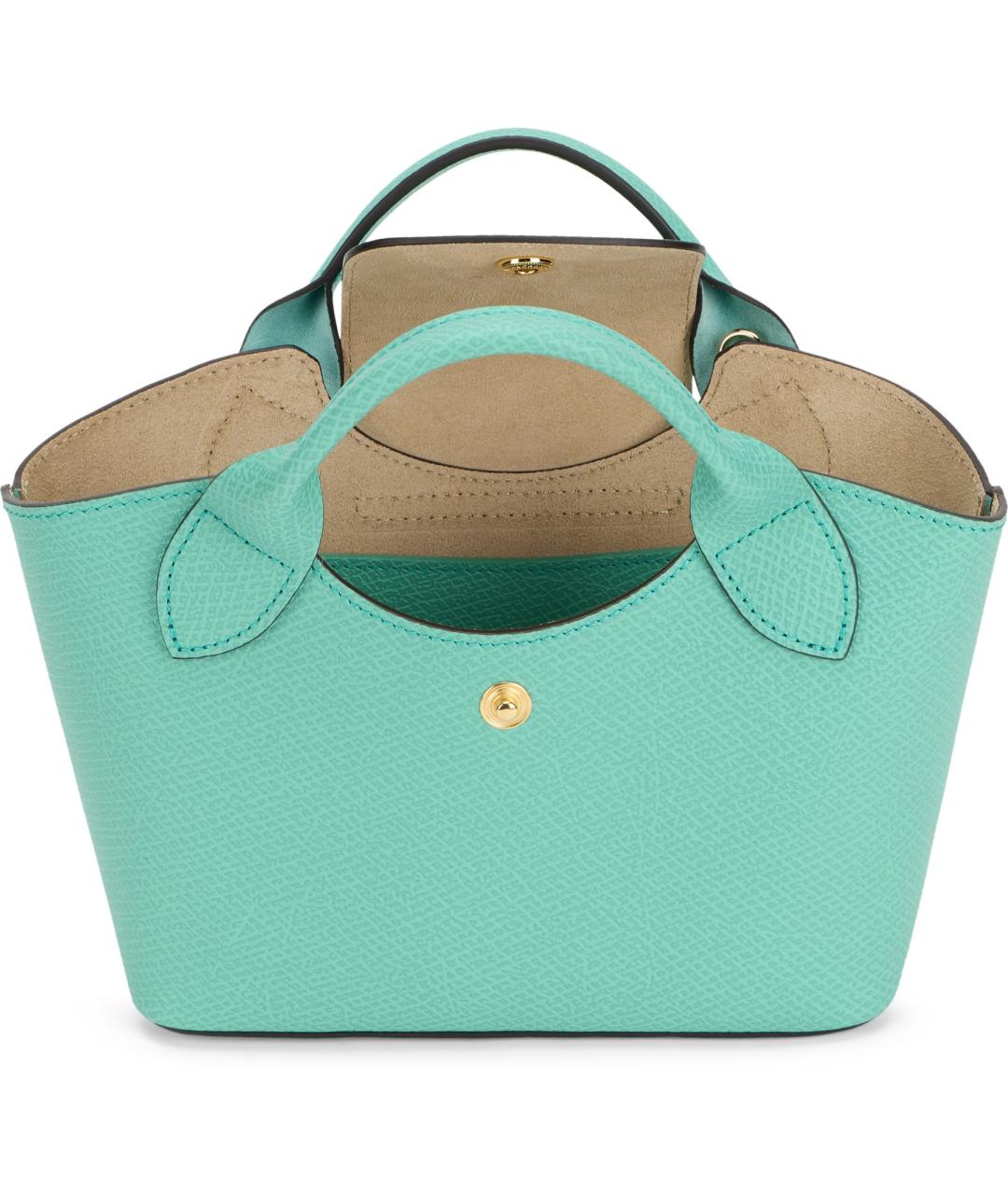 LONGCHAMP Зеленая кожаная сумка с короткими ручками, фото 5