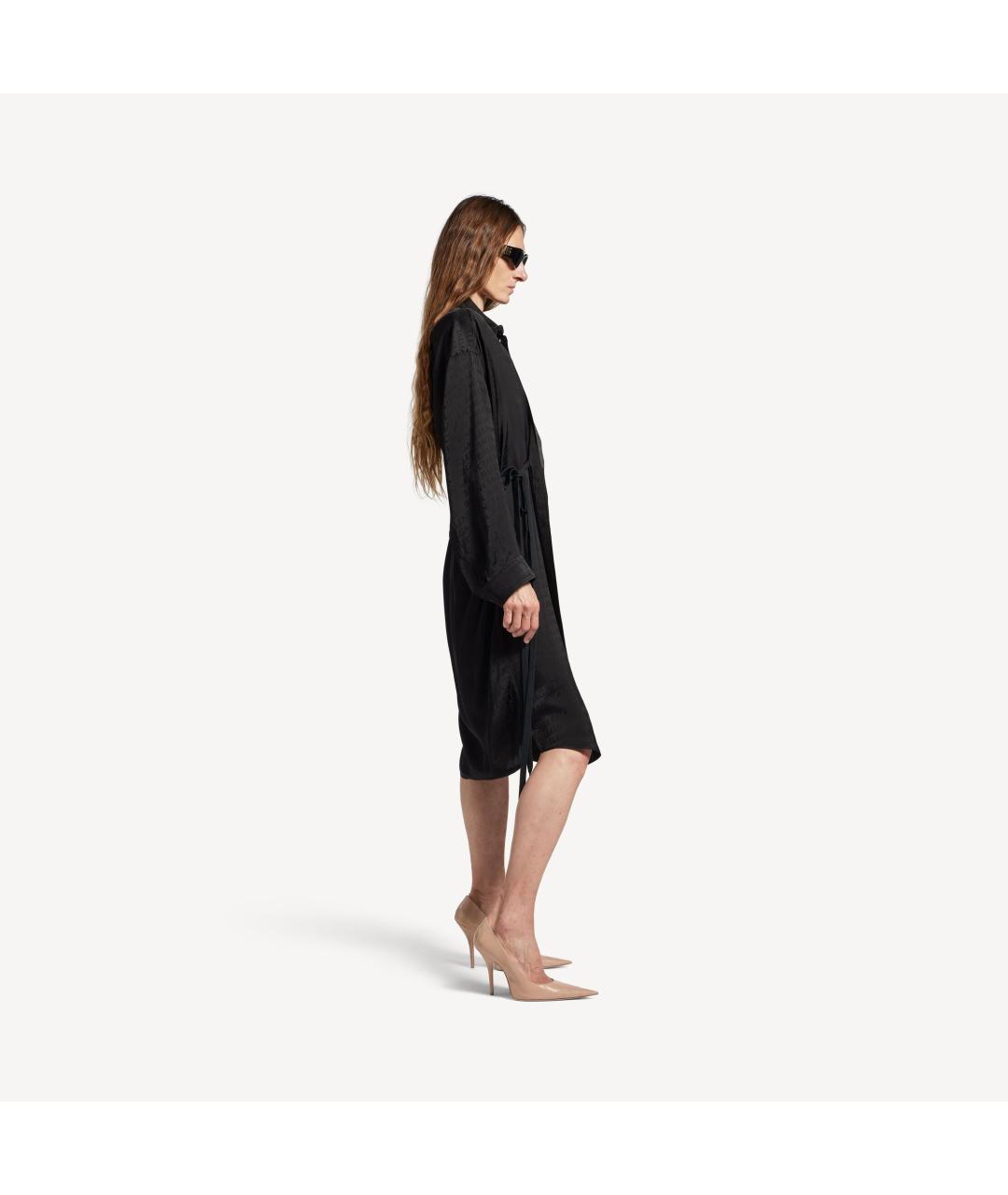 BALENCIAGA Черное вискозное повседневное платье, фото 5