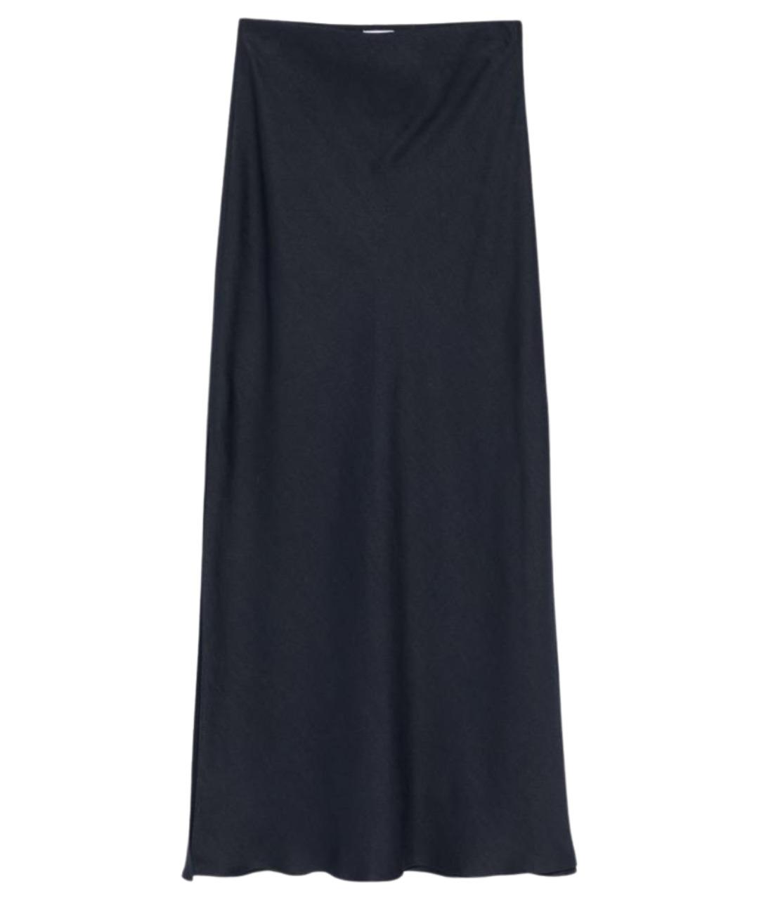 BRUNELLO CUCINELLI Темно-синяя льняная юбка макси, фото 1