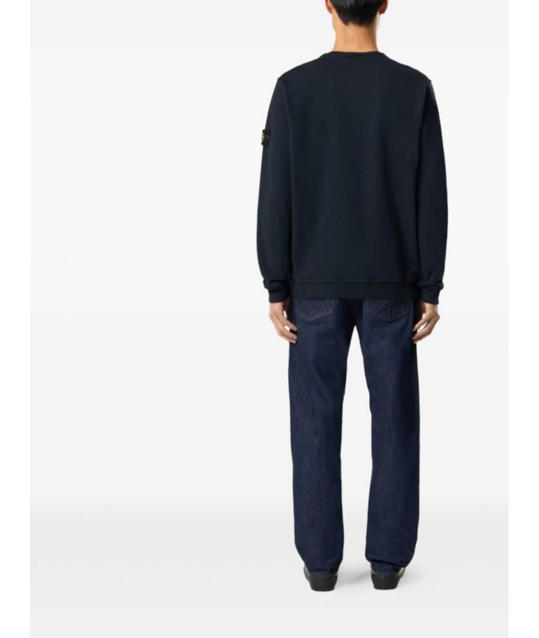 STONE ISLAND Темно-синий хлопковый джемпер / свитер, фото 5