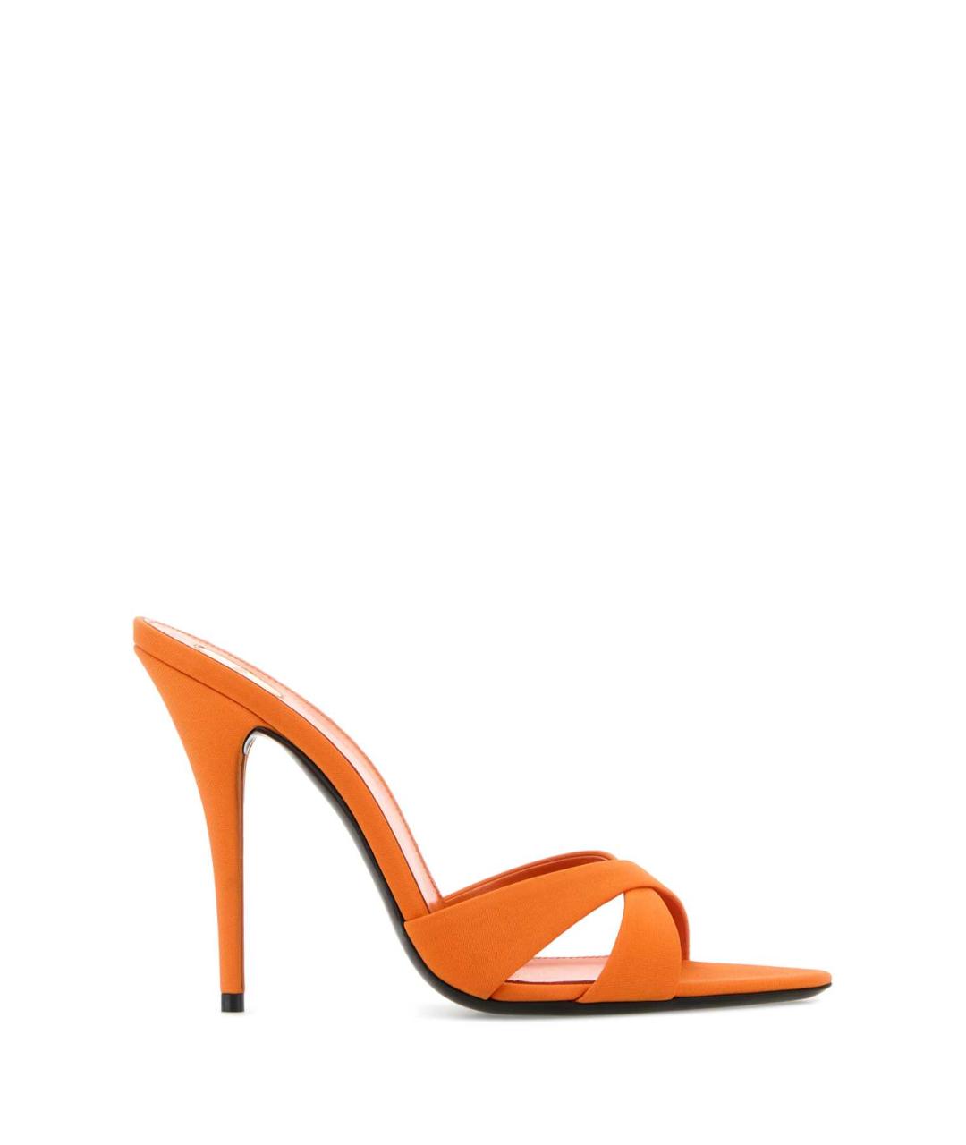 SAINT LAURENT Оранжевое кожаные мюли, фото 1