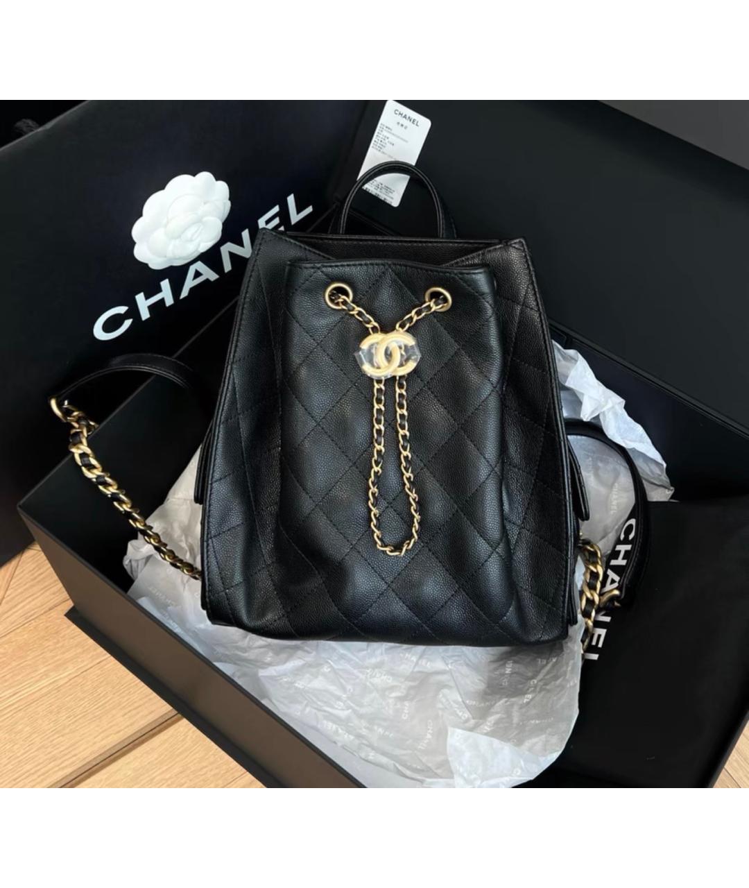 CHANEL Черный кожаный рюкзак, фото 2