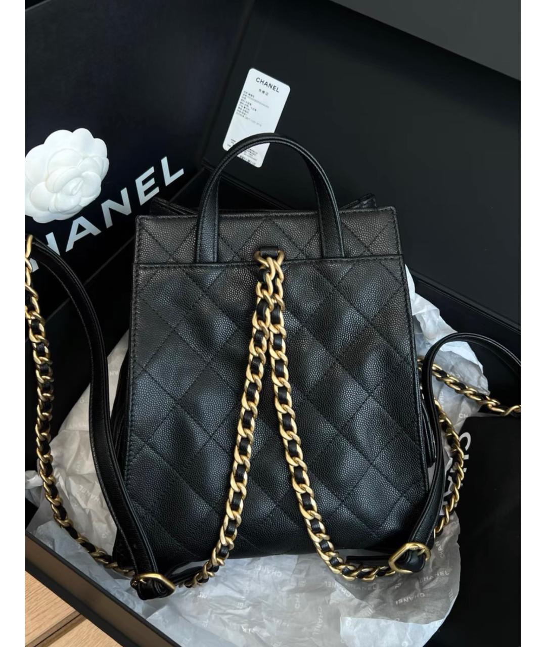 CHANEL Черный кожаный рюкзак, фото 5