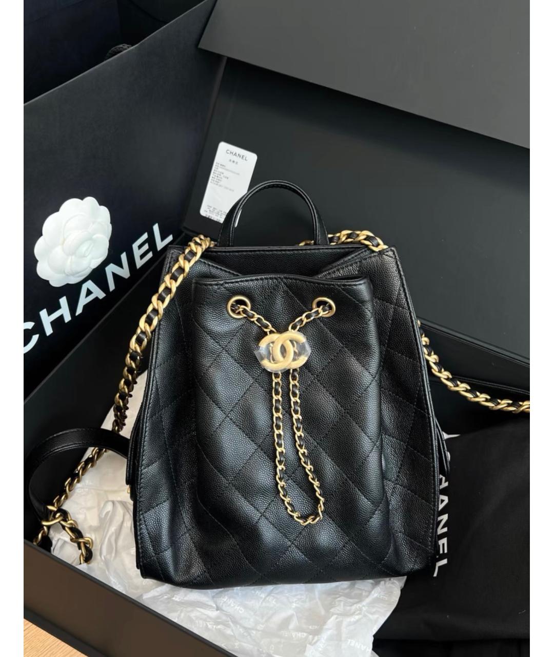 CHANEL Черный кожаный рюкзак, фото 8