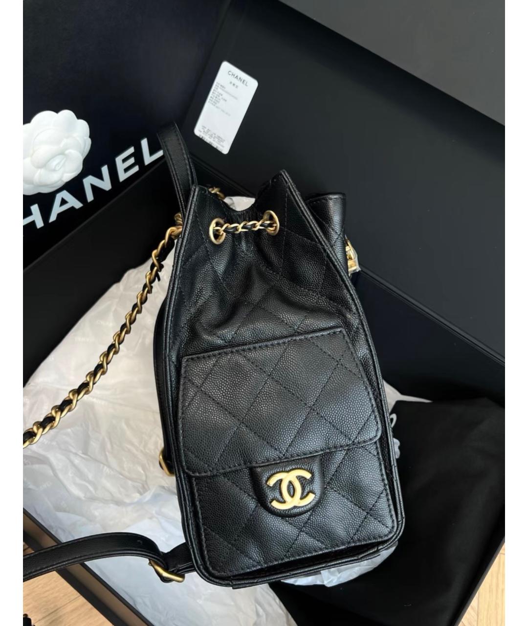 CHANEL Черный кожаный рюкзак, фото 4