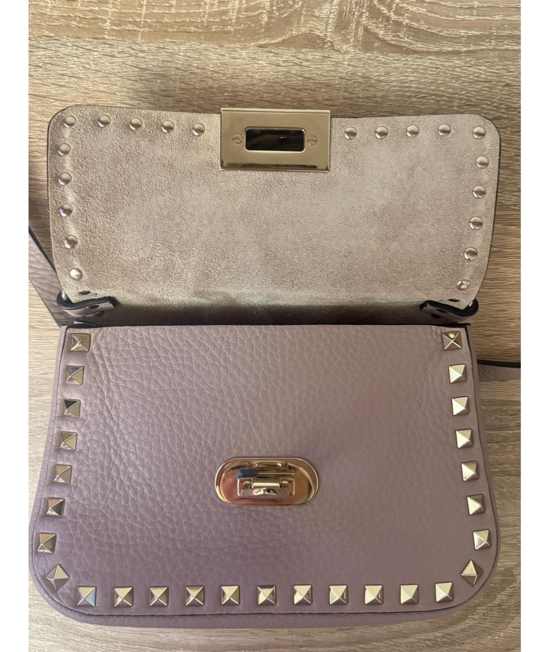 VALENTINO Бежевая кожаная сумка с короткими ручками, фото 8
