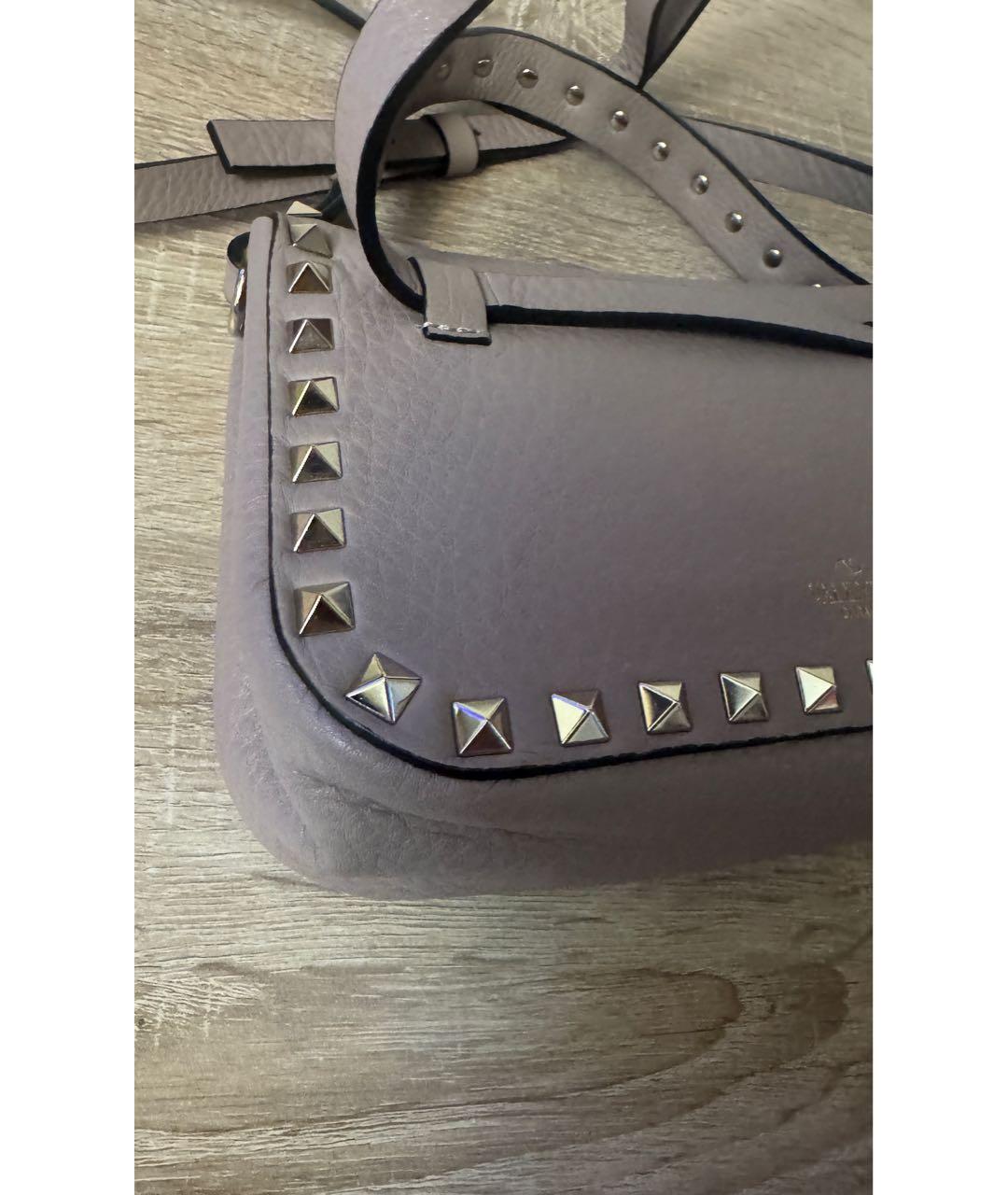 VALENTINO Бежевая кожаная сумка с короткими ручками, фото 6