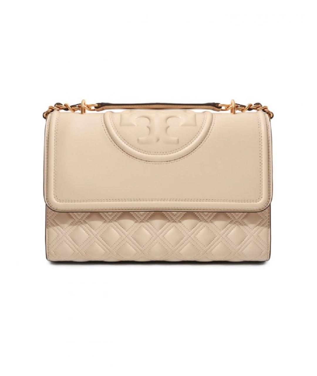 TORY BURCH Бежевая кожаная сумка через плечо, фото 10