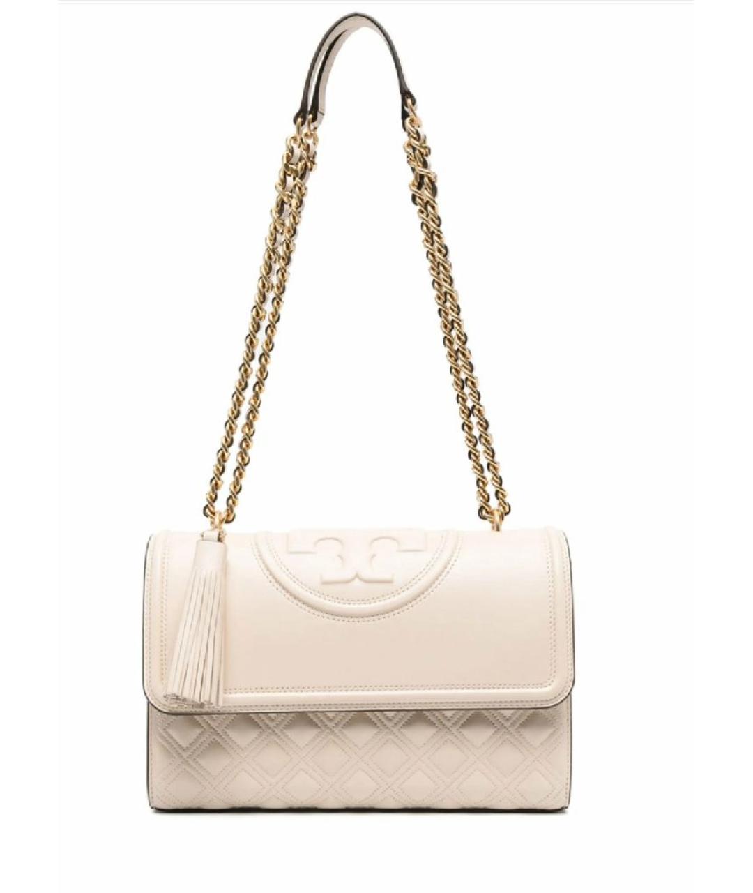 TORY BURCH Бежевая кожаная сумка через плечо, фото 2